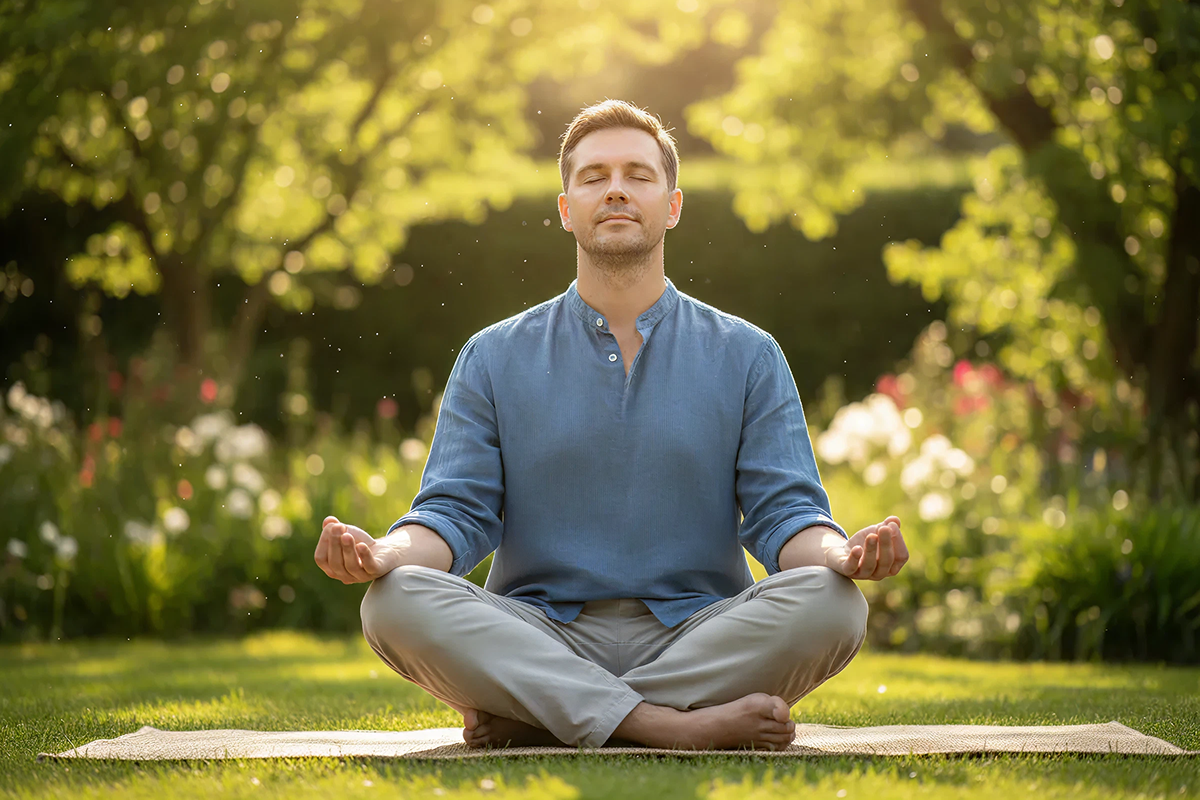 man meditating